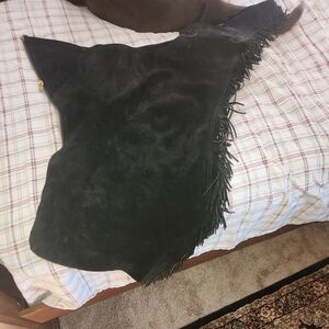 Black Fringe Suede Chaps